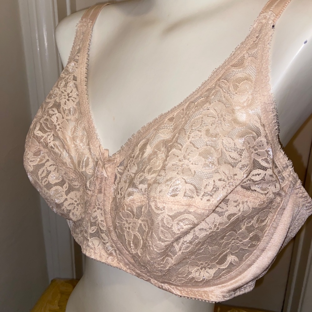 ADONNA NUDE LACE BRA SZ 38D JCPENNY VINTAGE